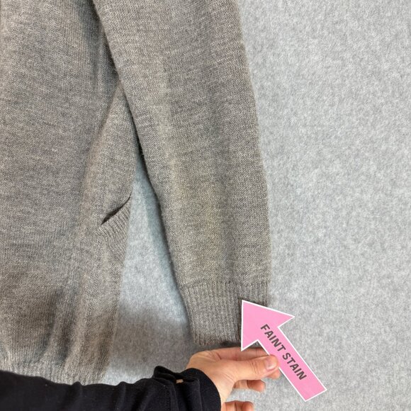 Eileen Fisher Women's Medium Gray‎ Cardigan Sweater Baby Alpaca Wool Open Front - Picture 14 of 16